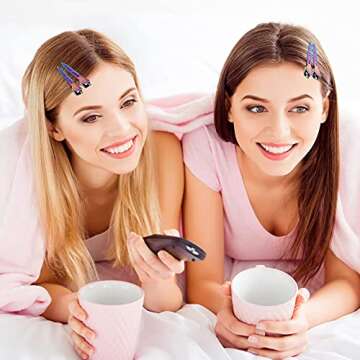 OIIKI 10 Pack 2.2 Inches Rainbow Alligator Hair Clips, Metal Duck Bill Hair Clips Pins without Teeth, Curl Clips Hair Barrettes Accessories for Hair Coloring, Hair Styling, Salon, Bows DIY