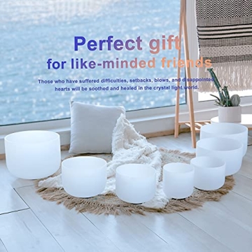 CVNC 432HZ Crystal Singing Bowl Set for Sound Healing