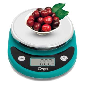 Ozeri Pronto Digital Multifunction Kitchen and Food Scale, Black on Teal