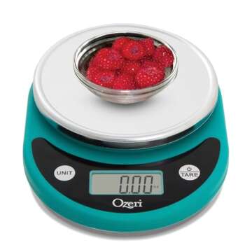Ozeri Pronto Digital Multifunction Kitchen and Food Scale, Black on Teal