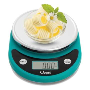 Ozeri Pronto Digital Multifunction Kitchen and Food Scale, Black on Teal