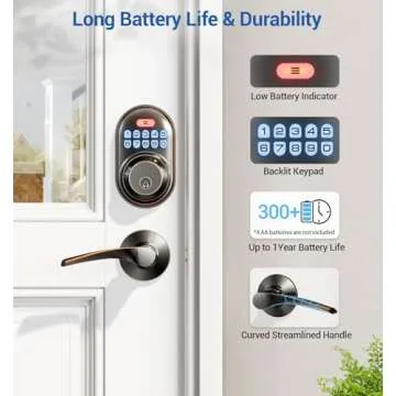 Veise Keyless Entry Door Lock with Handles - Easy Install