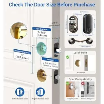 Veise Keyless Entry Door Lock with Handles - Easy Install