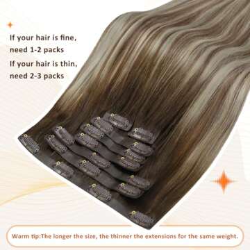 Full Shine Seamless Clip In Hair Extensions for Elegant Volume