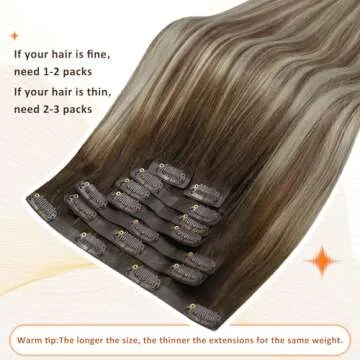 Full Shine Seamless Clip In Hair Extensions for Elegant Volume