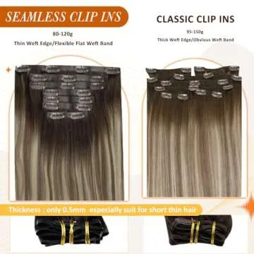Full Shine Seamless Clip In Hair Extensions for Elegant Volume