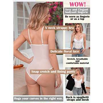 Lace Bodysuit for Women - Popiv Sexy Cami Top