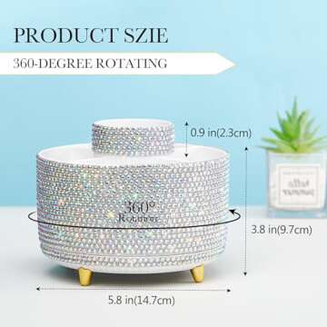 Silver Bling Desk Accessories Organizer for Women Teen Girls Christmas Birthday Gift Bling Pen Holde...