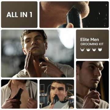 SHPAVVER Beard Trimmer for Men, 17-Pc Set Rechargeable Hair Clippers Kit with Safety Lock,Mens Groom...