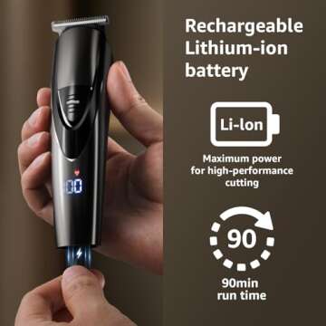 SHPAVVER Beard Trimmer for Men, 17-Pc Set Rechargeable Hair Clippers Kit with Safety Lock,Mens Grooming Kit for Hair Beard Body & Nose,Gifts for Men