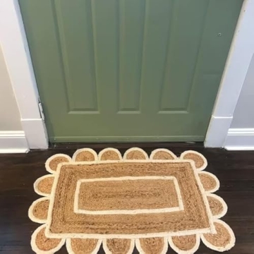 KLAVATE Braided Jute Rug for Stylish Home Decor