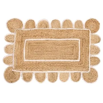 KLAVATE Braided Jute Rug for Stylish Home Decor