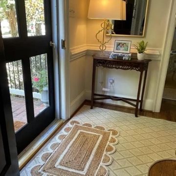 KLAVATE Braided Jute Rug for Stylish Home Decor