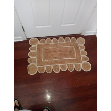 KLAVATE Braided Jute Rug for Stylish Home Decor