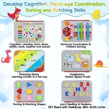 Esjay Busy Board for Toddlers Educational Travel Toy