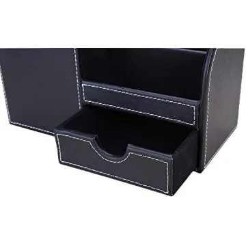 KINGFOM PU Leather Desk Organizer for Office Supplies