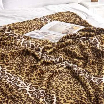 Edenleaf Leopard Print Blanket Fleece Throw Blanket for Bed Sofa Travel and Camping, Super Soft Cozy Fluffy Plush Blanket, Cheetah Print Blanket for All Seasons(50”×60”)