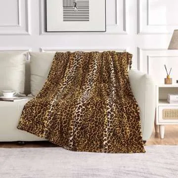 Edenleaf Leopard Print Blanket Fleece Throw Blanket for Bed Sofa Travel and Camping, Super Soft Cozy Fluffy Plush Blanket, Cheetah Print Blanket for All Seasons(50”×60”)