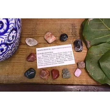 Aries Moon Crystal Set - 11 Stones for Assertiveness and Passion | Healing Gemstones Kit in White Gift Box