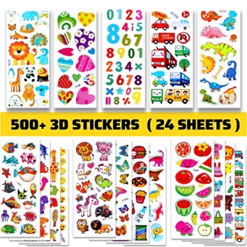 BEESTECH 500+ Fun Stickers for Toddlers, Gift Box Included
