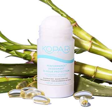 Kopari Performance Plus Aluminum-Free Deodorant, Sport Deodorant for 24 Hour Odor Protection, Non Toxic & Clean, No Parabens or Baking Soda, 2 oz