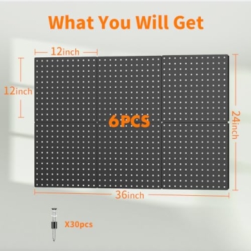 Heavy Duty Metal Pegboard Wall Organizer for Tools & Crafts