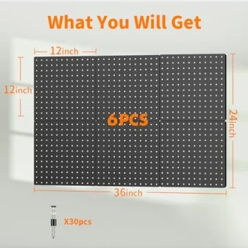 Heavy Duty Metal Pegboard Wall Organizer for Tools & Crafts