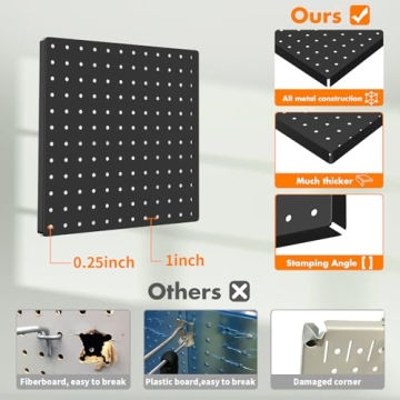 Heavy Duty Metal Pegboard Wall Organizer for Tools & Crafts