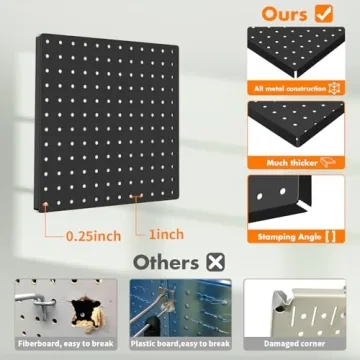 Heavy Duty Metal Pegboard Wall Organizer for Tools & Crafts
