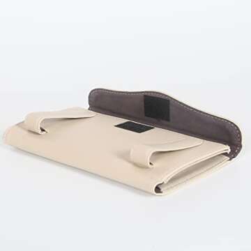 BANCHELLE Car Tissue Holder, Hanging Paper Towel Clip, PU Leather Tissue Box, Paper Carton, Paper Towel Box (Beige)