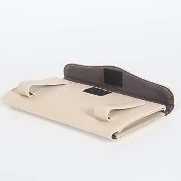 BANCHELLE Car Tissue Holder, Hanging Paper Towel Clip, PU Leather Tissue Box, Paper Carton, Paper Towel Box (Beige)