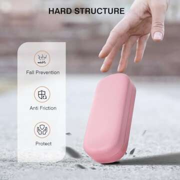 Marvolia Glasses Case Hard Shell Large Eyeglasses Case PU Leather Protective Case for Sunglasses Eyeglasses with Cleaning Cloth for Men Women - Pink