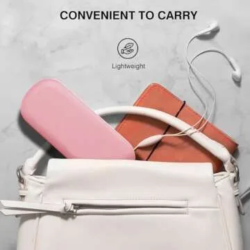 Marvolia Glasses Case Hard Shell Large Eyeglasses Case PU Leather Protective Case for Sunglasses Eyeglasses with Cleaning Cloth for Men Women - Pink