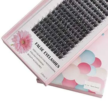 Bodermincer Large Tray 180pcs D Curl Professional Makeup Wide Cluster Individual Cluster EyeLashes Grafting Fake False Eyelashes (14-16-18mm Mixed)