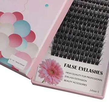 Bodermincer Large Tray 180pcs D Curl Professional Makeup Wide Cluster Individual Cluster EyeLashes Grafting Fake False Eyelashes (14-16-18mm Mixed)