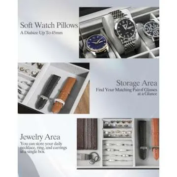 GUKA 12 Slot Leather Jewelry Organizer Watch Box