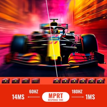 SANSUI 24 Inch Gaming Monitor 180Hz 1Ms FreeSync HDR 110% sRGB FHD 1080P Computer Monitor HDMI DP Ports Eye Care Frameless VESA Mount Cable Management