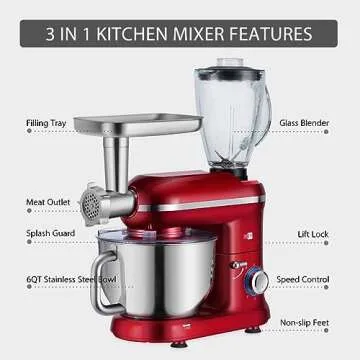 VIVOHOME 3-in-1 Stand Mixer for Effortless Cooking