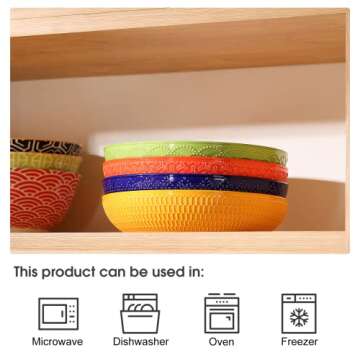 Metahom Ceramic Pasta Bowls, 40 Oz Large Salad Bowls, 8.75'' Wide and Shallow Bowls for Kitchen, Serving Bowls and Plates Set, Dishwasher & Microwave Safe, Set of 4