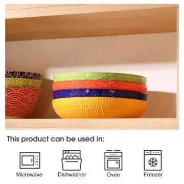 Metahom Ceramic Pasta Bowls, 40 Oz Large Salad Bowls, 8.75'' Wide and Shallow Bowls for Kitchen, Serving Bowls and Plates Set, Dishwasher & Microwave Safe, Set of 4