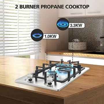 Nafewin Portable 2 Burner Gas Stove for Cooking at Home
