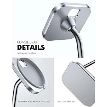 Lamicall Phone Stand for Apple 15W MagSafe Charger - [Charger Not Included] 360 Rotation Adjustable Aluminum Charging Holder Dock for Desk, Compatible with iPhone 16 15 14 13 12 Pro, Pro Max, Plus