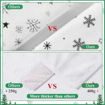 KMCCUMBER Christmas Kitchen Towels Set of 2, Red Xmas Tree Merry Christmas Hand Towels Dish Towels, 18x26 Inch Christmas Holiday Kitchen Bathroom Decor