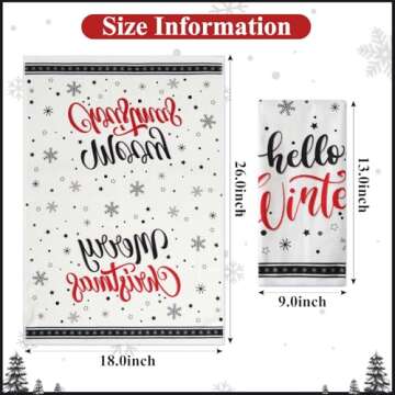 KMCCUMBER Christmas Kitchen Towels Set of 2, Red Xmas Tree Merry Christmas Hand Towels Dish Towels, 18x26 Inch Christmas Holiday Kitchen Bathroom Decor