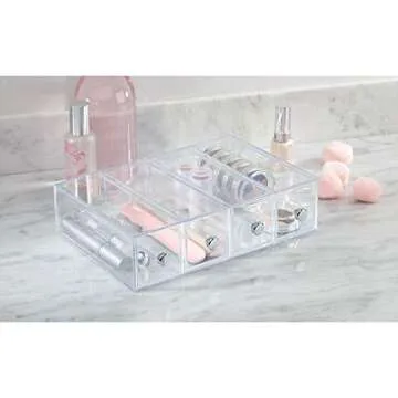 iDesign 36560EU 4-Drawer Vanity/Cosmetic Organizer, Set of 1, Clear
