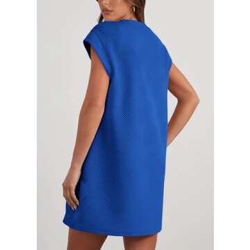 PRETTYGARDEN Women's Summer Short T Shirt Dress Cap Sleeve Crew Neck Casual Loose Basic Mini Dresses...