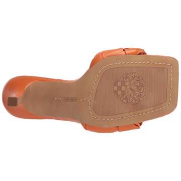 Vince Camuto Women's Footwear Women's Brelanie Woven Strap Dress Mule Heeled Sandal, Carribean Orange, 8