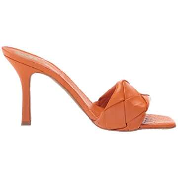 Vince Camuto Women's Footwear Women's Brelanie Woven Strap Dress Mule Heeled Sandal, Carribean Orange, 8