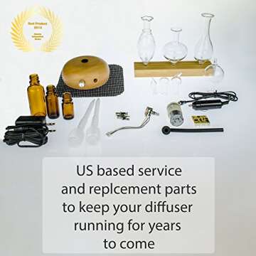 ArOmis Aromatherapy Diffuser Premium Wood & Glass Nebulizer