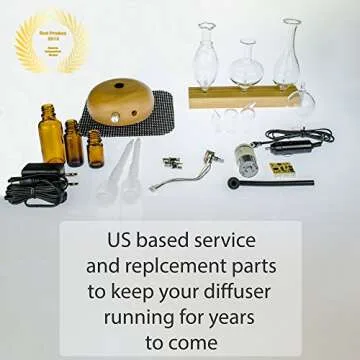 ArOmis Aromatherapy Diffuser Premium Wood & Glass Nebulizer